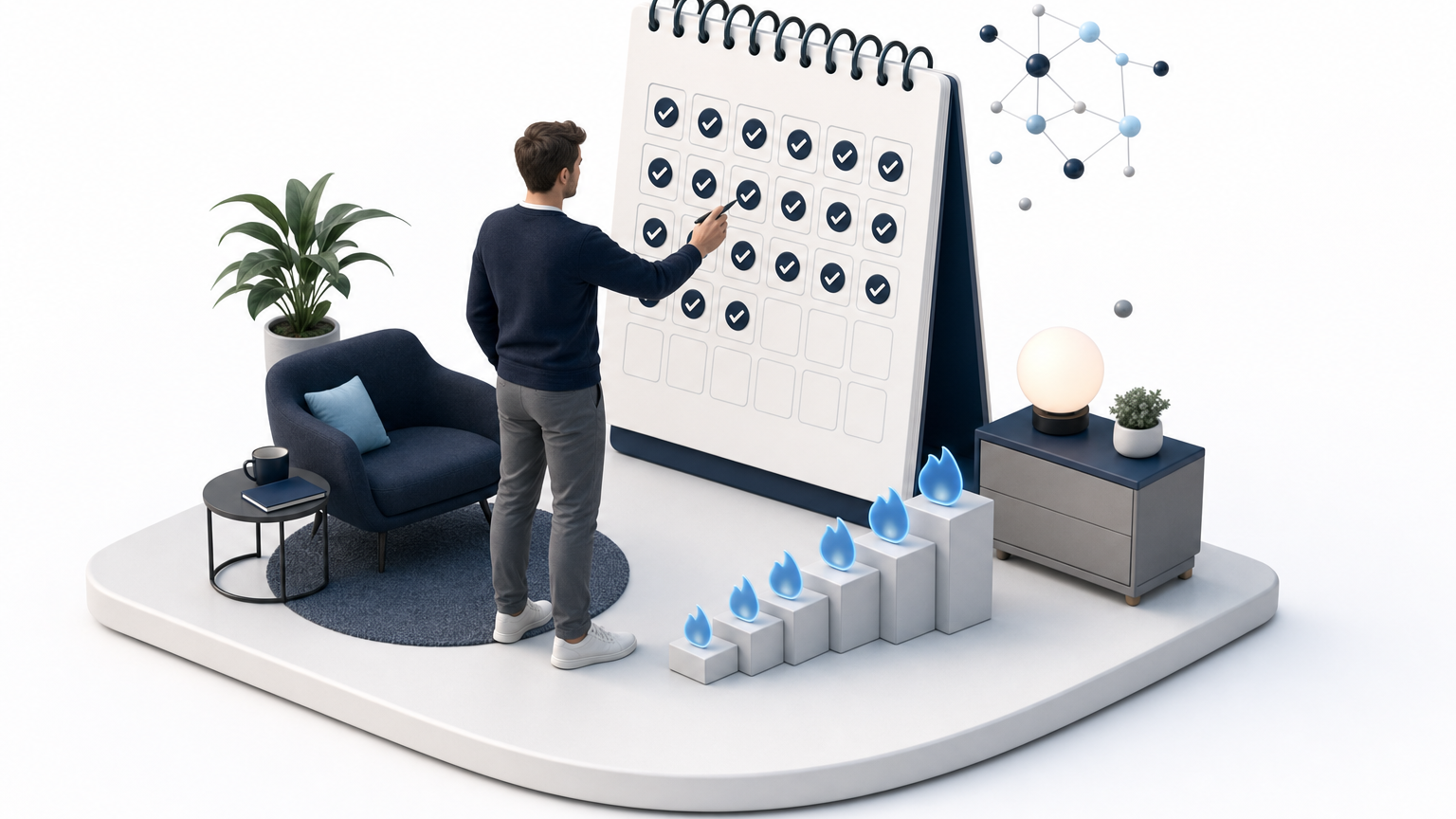 Playful learning mechanics turning an intention into a daily routine
