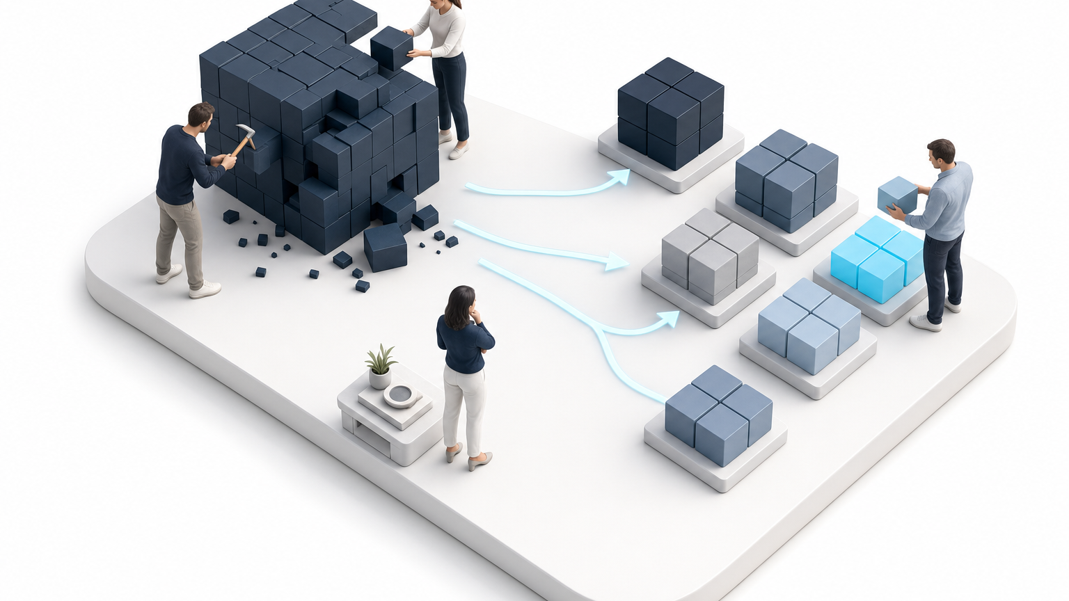 A problem broken into clear, non-overlapping building blocks